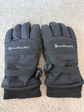 Carhartt Black Padded Winter Gloves with Wrist Straps Large